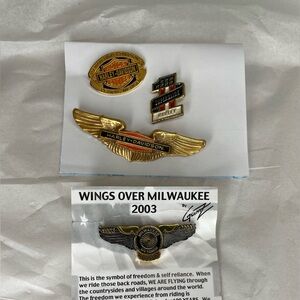 Harley Davidson pins four pin bundle 1996-2003 collectible Motercycle pins